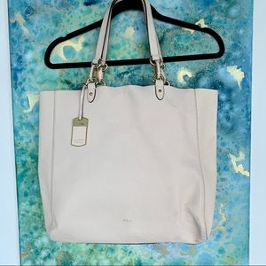 Ralph Lauren Leather Cream Tote Bag